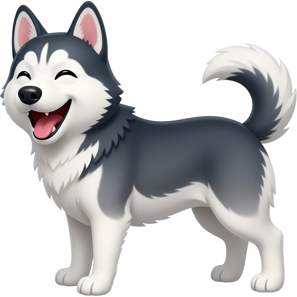 husky dog laughing emoji
