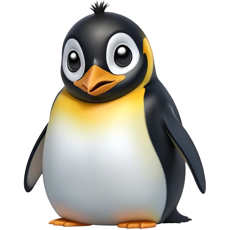 Cinematic Comical Emperor Penguin Portrait Emoji, Head tilted dramatically with an exaggeratedly shocked expression, featuring sleek, polished plumage with wide, comically expressive eyes filled with exaggerated disbelief, Simplified yet hilariously expressive features, highly detailed, glowing with a slightly sassy polar glow, high shine, dramatic yet playful, stylized with an air of cheeky arctic attitude, soft glowing outline, capturing the essence of a meme-worthy penguin that appears ready to side-eye its way into viral internet fame instantly! emoji