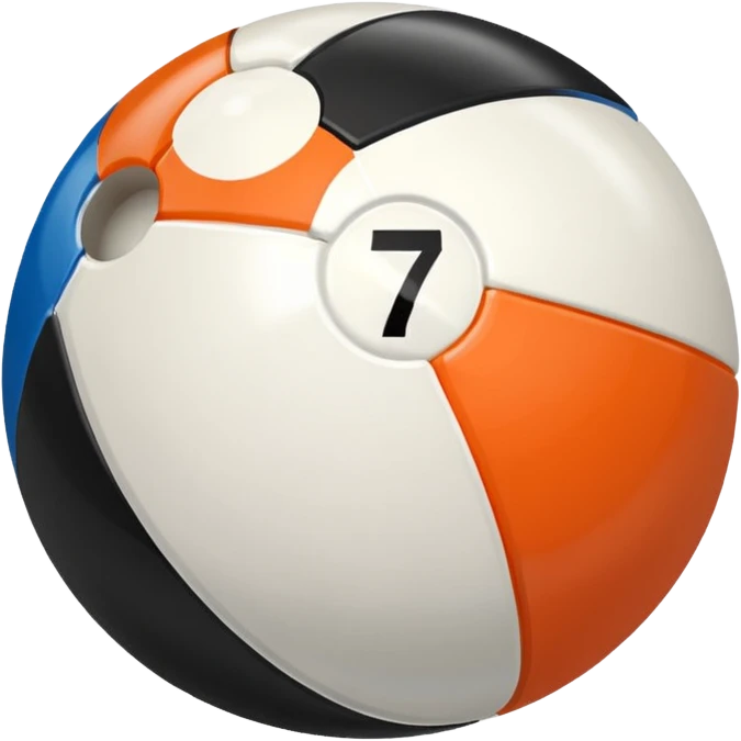 Pool ball back ball with the number 7 on it. emoji