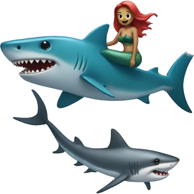 mermaid riding a shark emoji