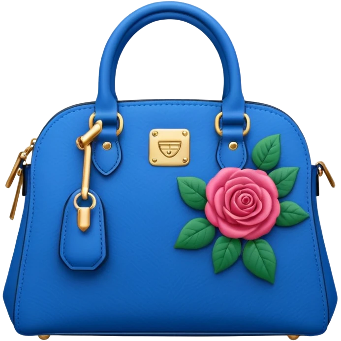 Rose design blue hand bag  emoji