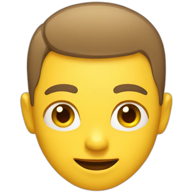 A Yellow emoji with a buzz cut emoji