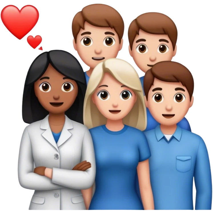 Four men and four women meeting for the first time emoji
