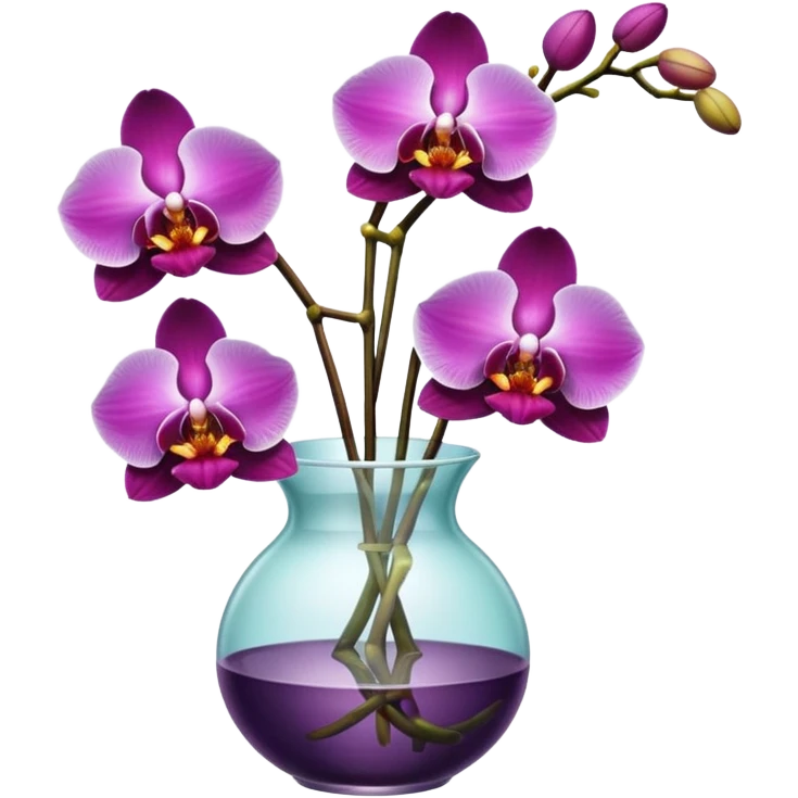 multicolored orchids in a vase emoji