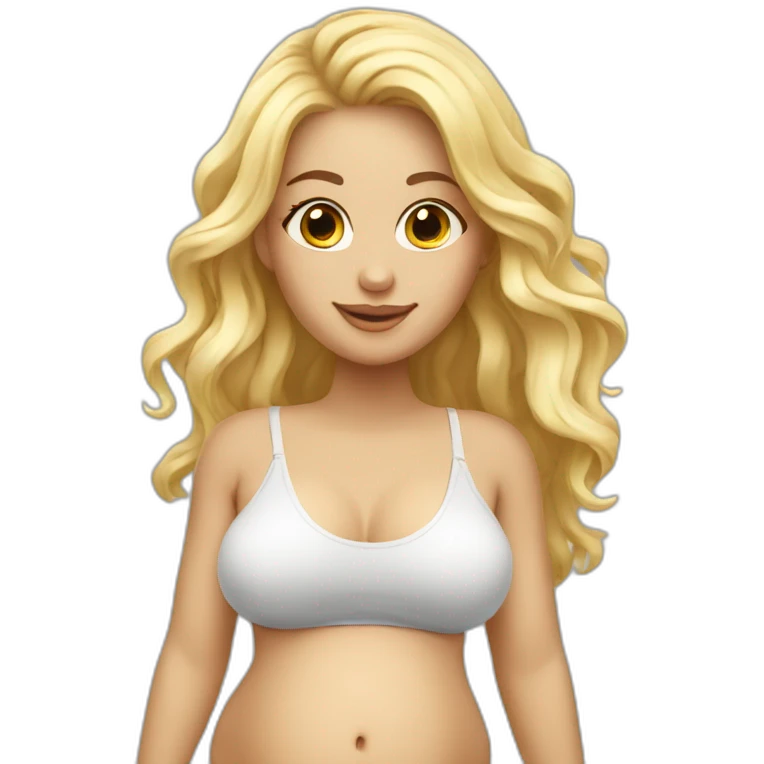 adorable pregnant blond full body women with beach-wave-hair emoji