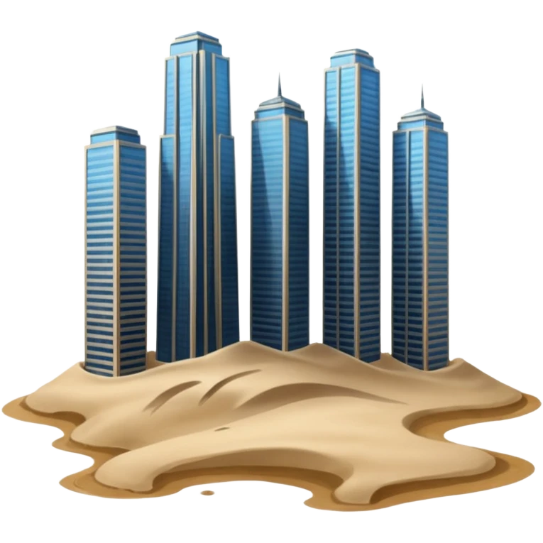 Skyscrapers on quicksand emoji