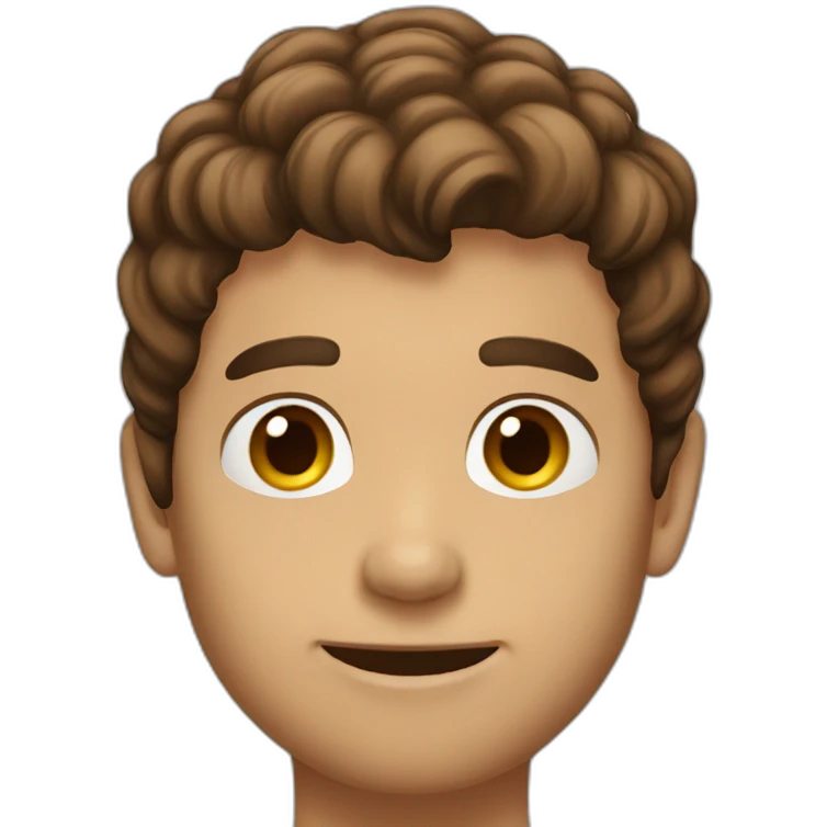 Brown hair 36 years old guy emoji