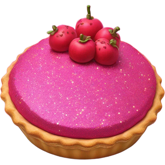 Hot pink pie with glitter  emoji