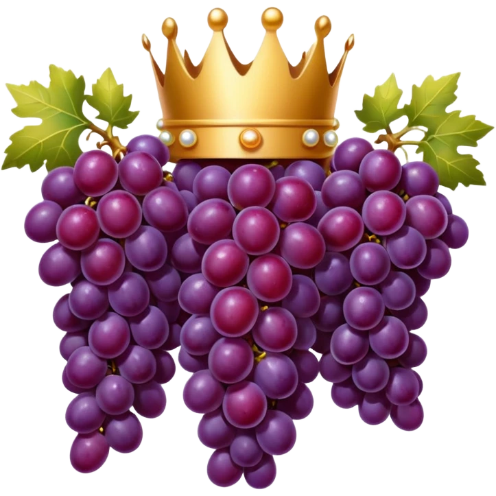 Grand Cru wine symbol, crowned grape cluster, gold accents, deep rich colors, luxury feel, emoji style emoji