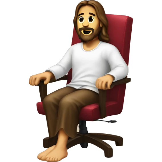 Jesus on a Gaming chair emoji