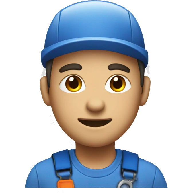 service technician with blue overall emoji