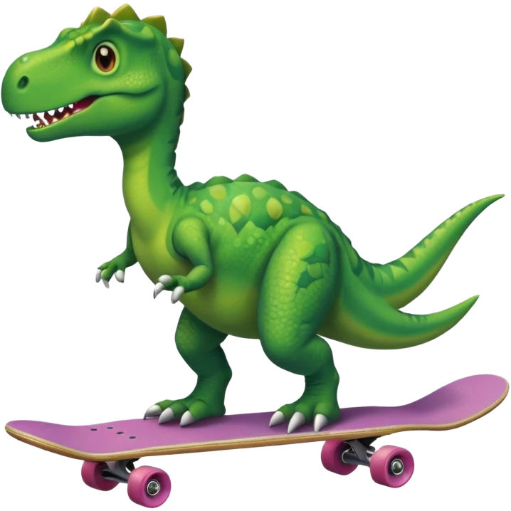 Dinosaur on a skateboard emoji