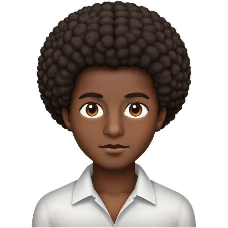 carnagione scura, capelli afro, occhi castani con taglio aguzzo emoji
