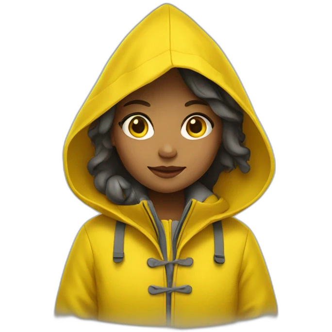 Girl with yellow raincoat emoji