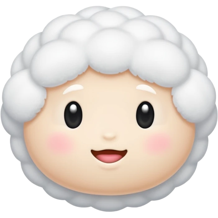 white cosmetic puff object emoji