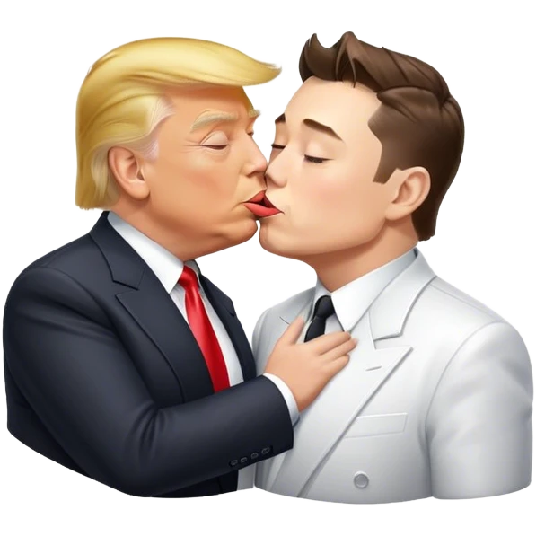 Donald Trump and Elon Musk kissing  emoji