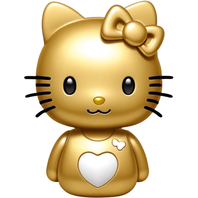 Gold hello kitty emoji
