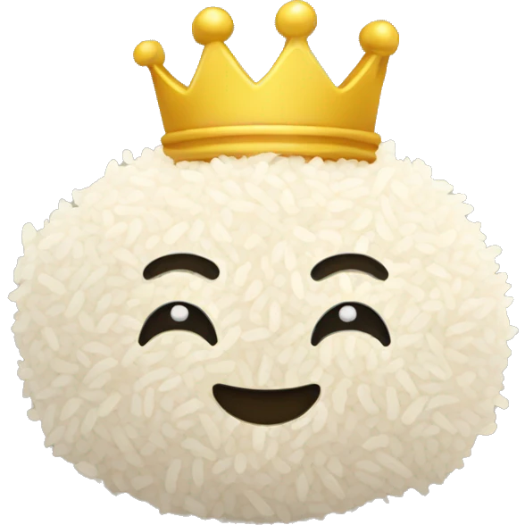 Rice with crown on top emoji
