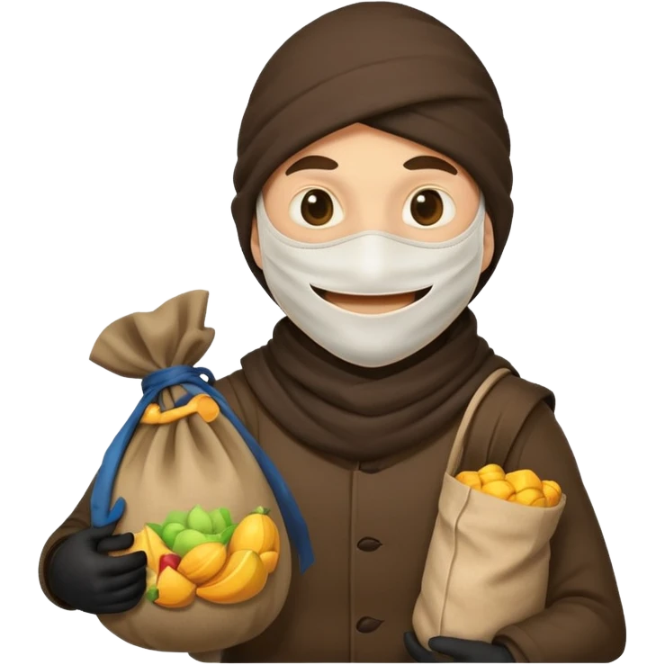 sneaky thief with sack of loot emoji