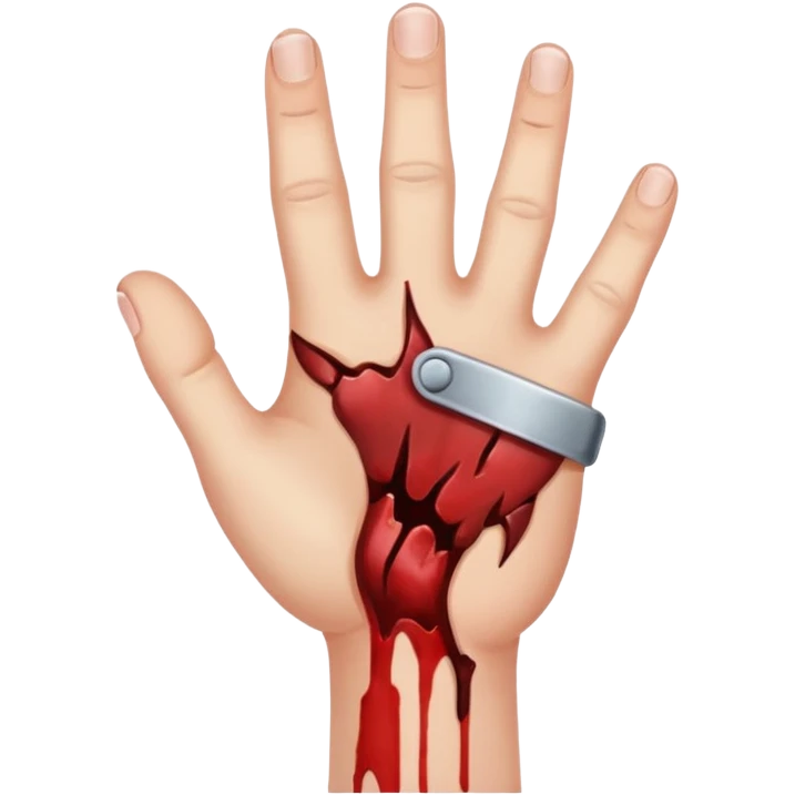 hand, small bite wound emoji