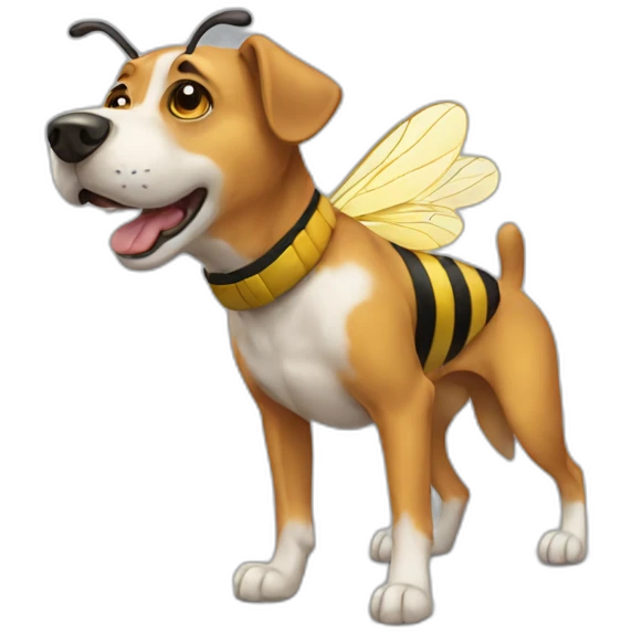 Dog stepping on a bee emoji
