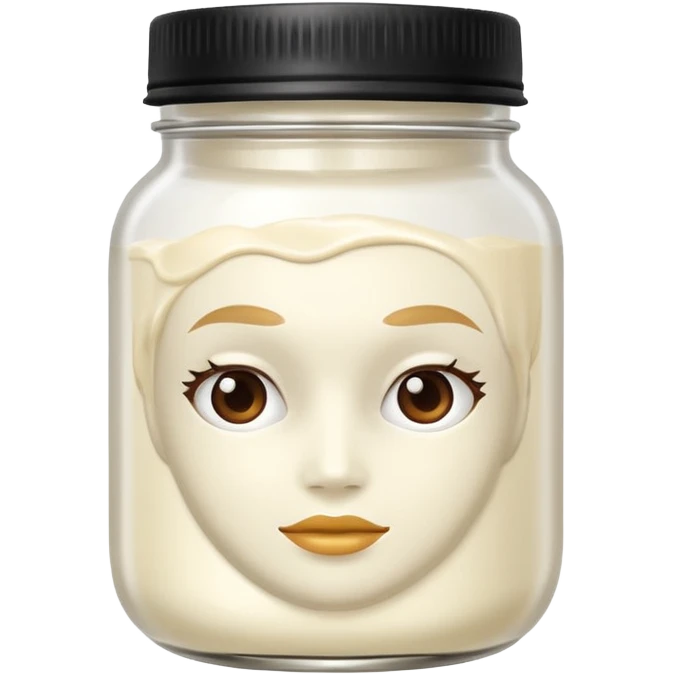 hair mask in a jar without face, only the white product WITHOUT FACE  emoji