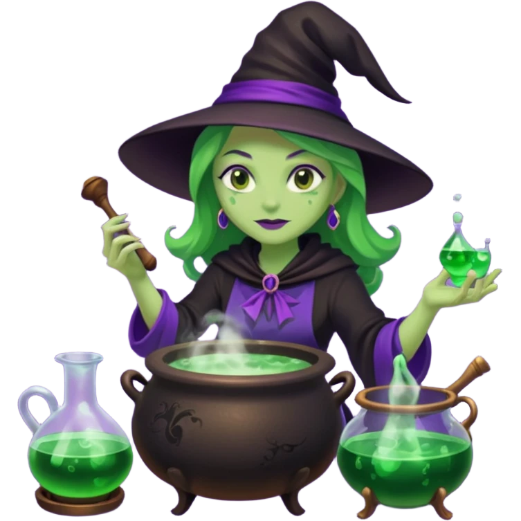green witch cooking potion emoji
