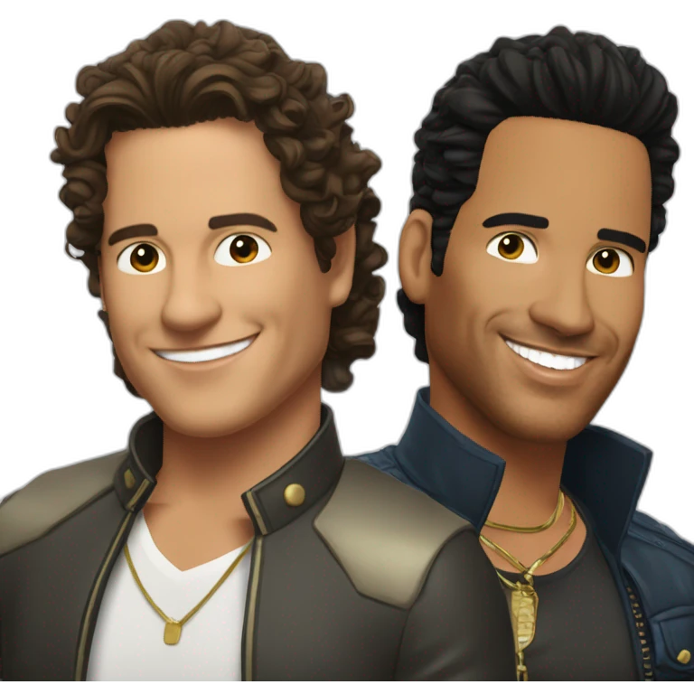 Carlos vives with a guy who looks like Romeo Santos emoji