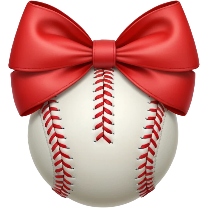 Softball with a bow emoji