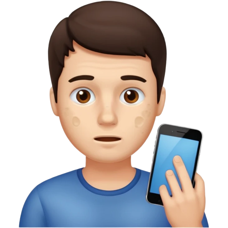 brunette man with lots of acne emoji