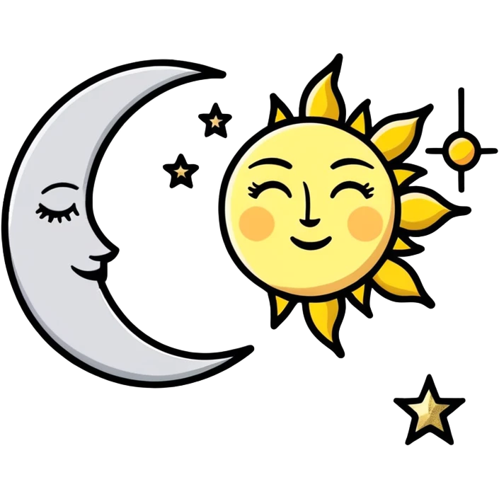 Glitter Sun and Moon  emoji