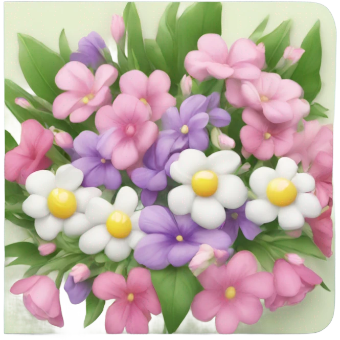 Beautiful Greeting card with flowers on the cover emoji