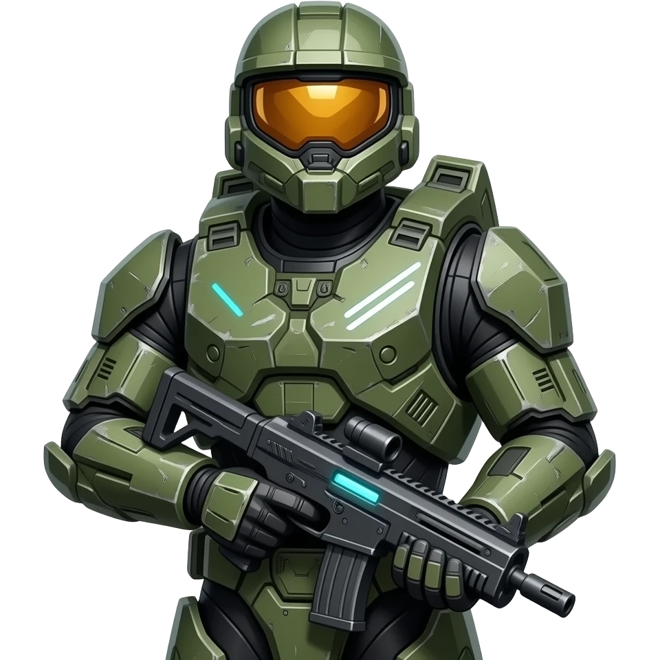 space soldier with gun half pose emoji