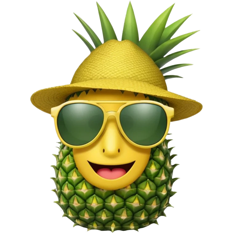 A hat with a sunglasses mixed with and ananas emoji