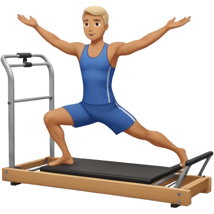 Man doing Pilates on the reformer emoji