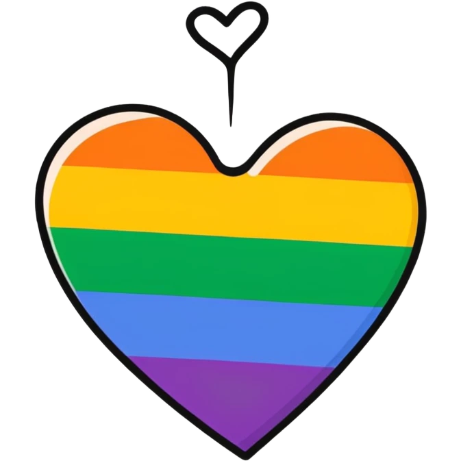 A gay pride colored heart emoji