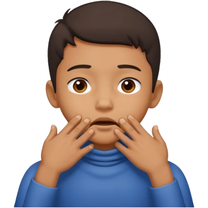 A person cris crossing hands on neck choking itself out mixed boy  emoji