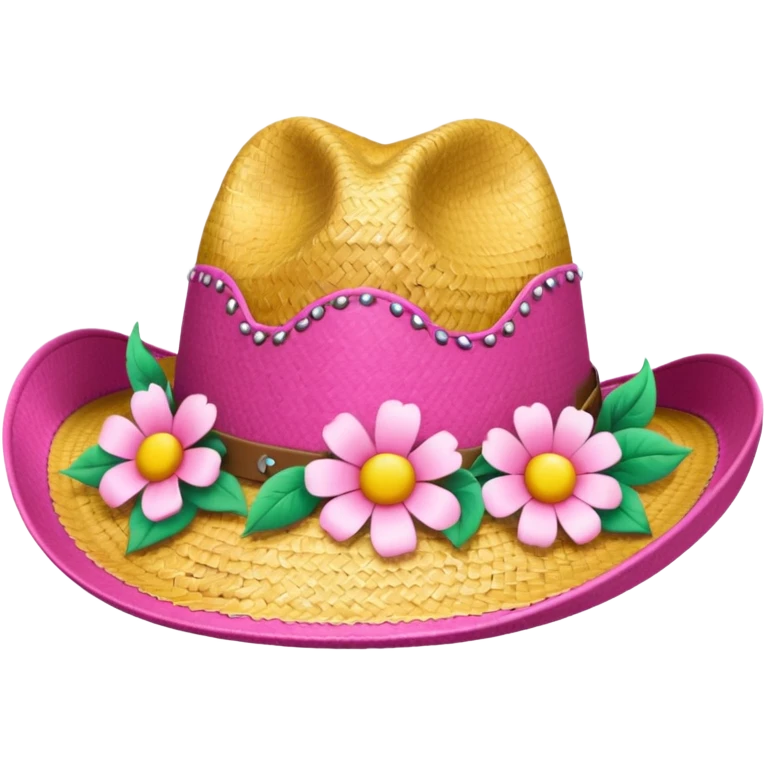 Cowgirl hat with flowers in it emoji