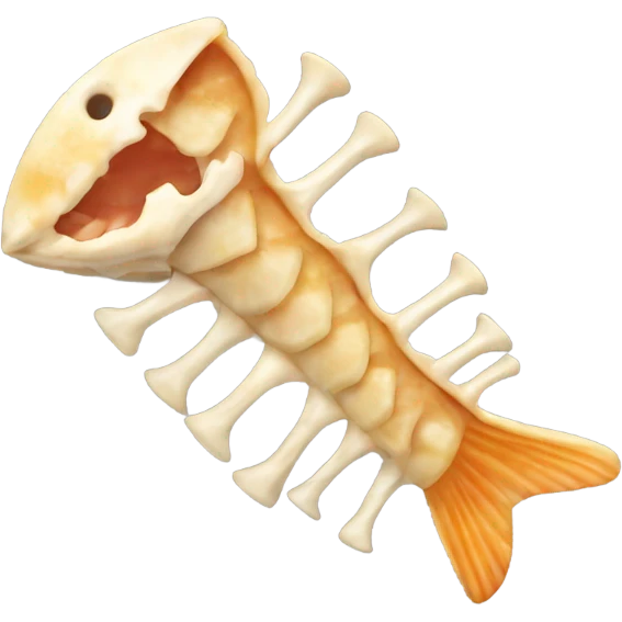 eaten roasted fish bone emoji
