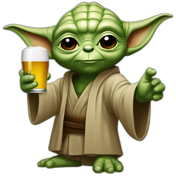 Yoda qui boit une bière  emoji