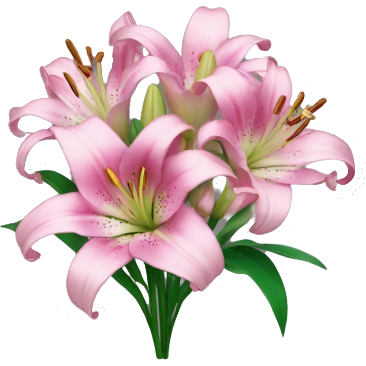 pink lily flower bouquet  emoji