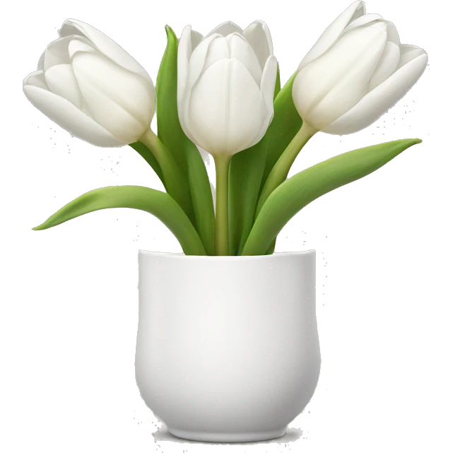 White tulips in case  emoji