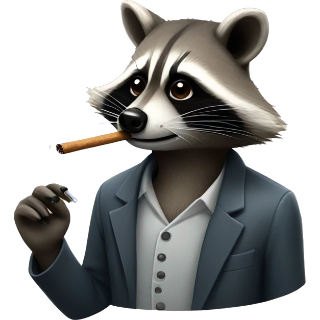 raccoon smoking emoji