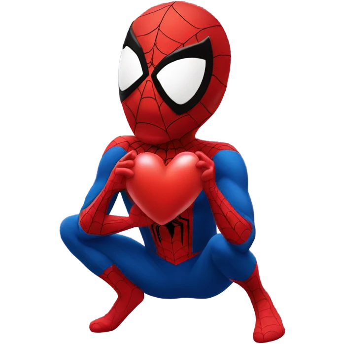 spider-man with a heart emoji