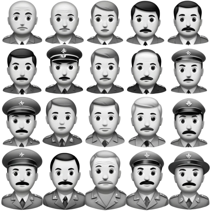 glorifying crime.

Deliverables:  
15 individual emoji files.  

Optional: A preview sheet showing all emojis together.

Inspiration: Soviet propaganda art, prison tattoo archives, films like "The Cold Summer of 1953", and gray-scale aesthetics of Gulag-era photography.

 emoji