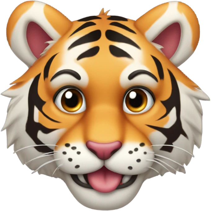 Tiger blowing a kiss emoji
