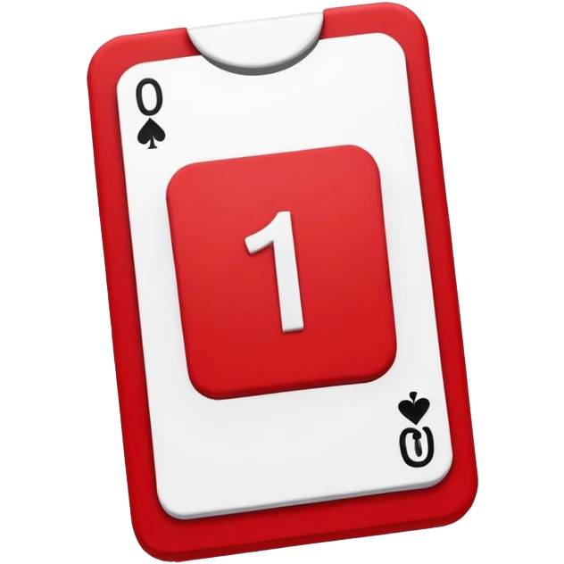 UNO flip card with red background and number 1 emoji