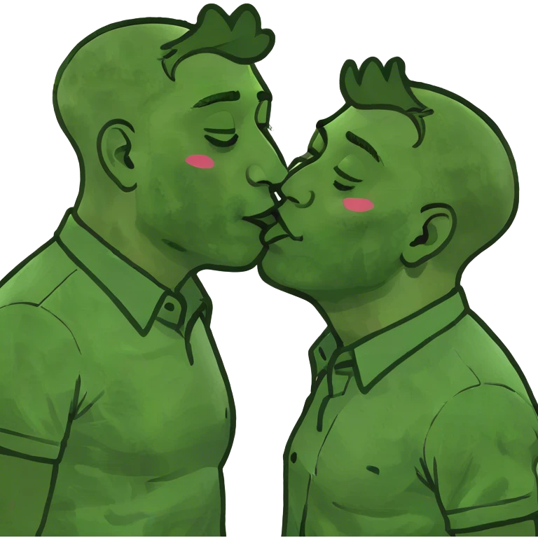 Gay men kissing emoji
