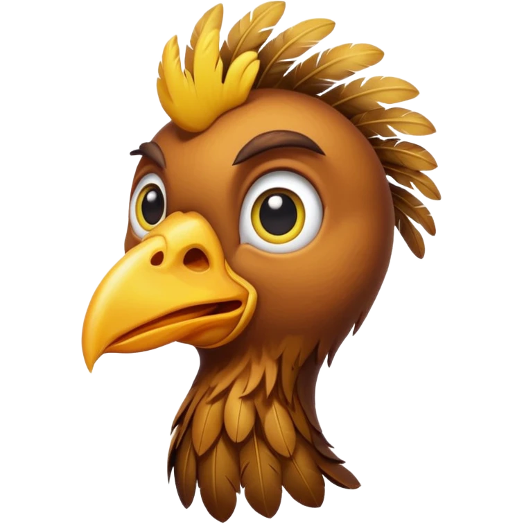 Skinny chicken with big eyes emoji