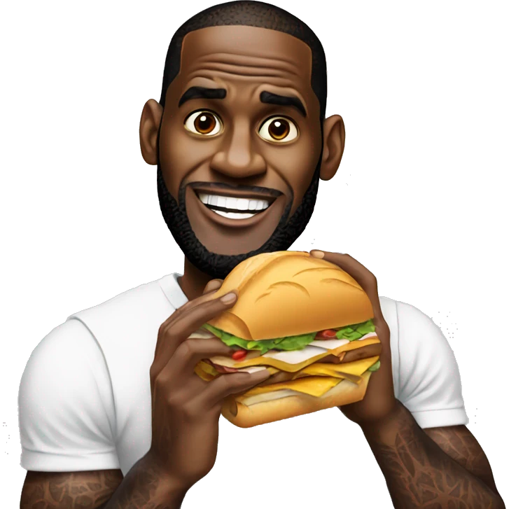 LeBron eating a sandwich  emoji